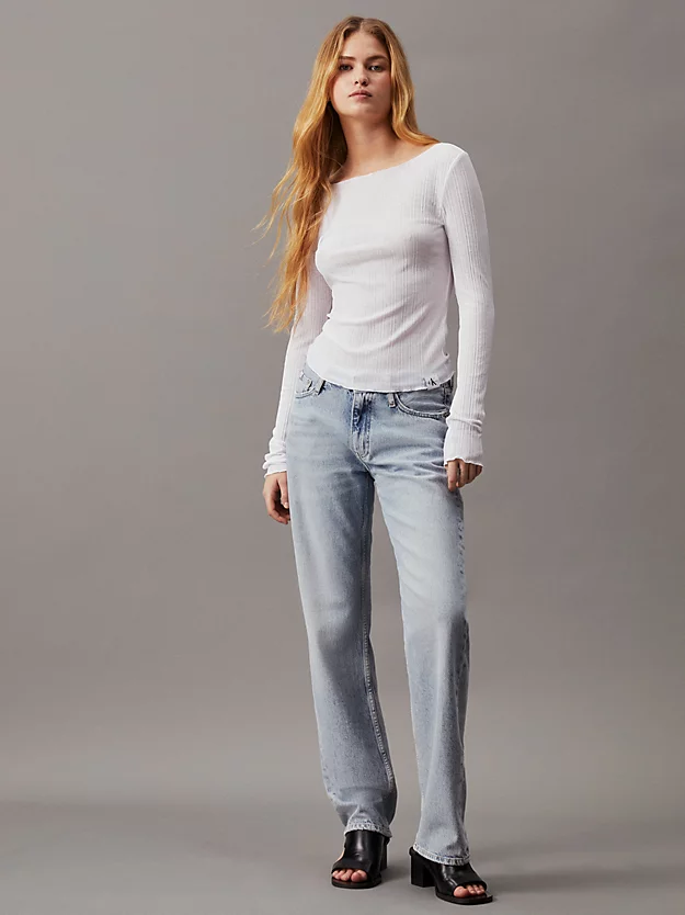 Calça jeans reta de cintura baixa