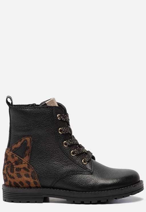 Muyters Veterboots zwart Leer 22604