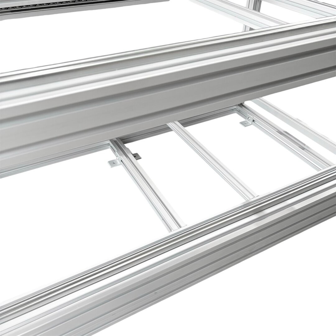 Dubbel schuifframe met 2 gesloten bakken en alu plaat - 90x40cm