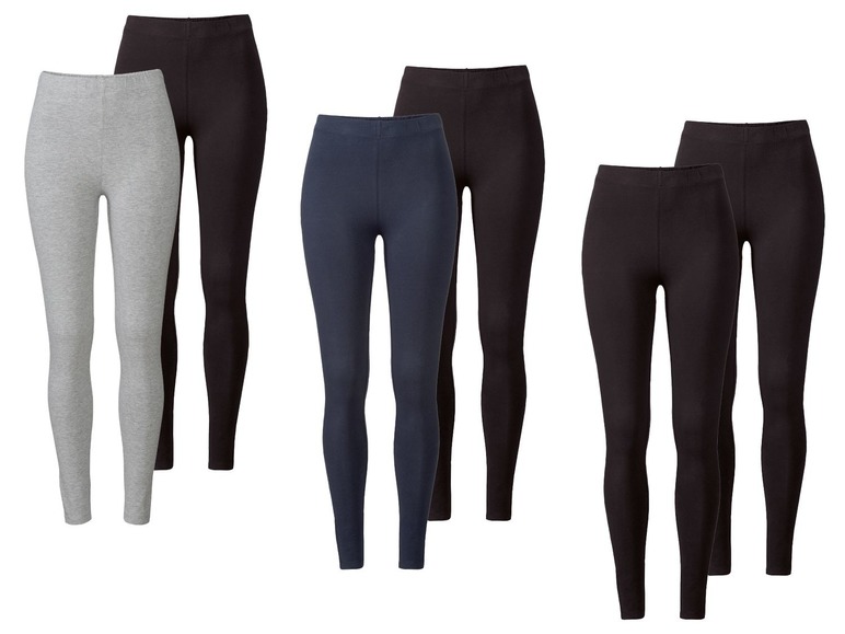 Set van 2 leggings voor dames, biokatoen