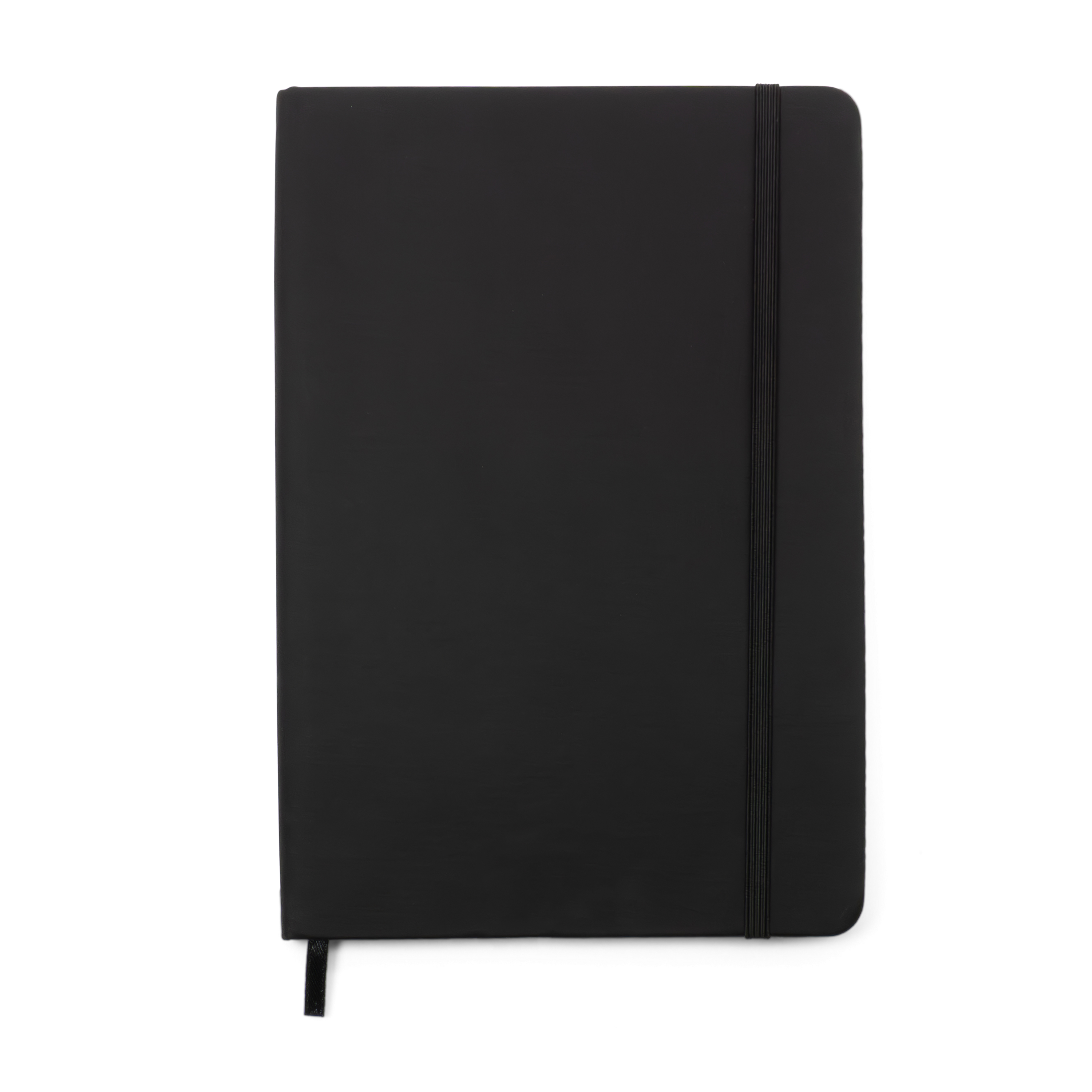 A5 Notizbuch Hardcover Journal Notebook Liniert mit 80 Seiten / Lesezeichen / Gummizugband - Schwarz