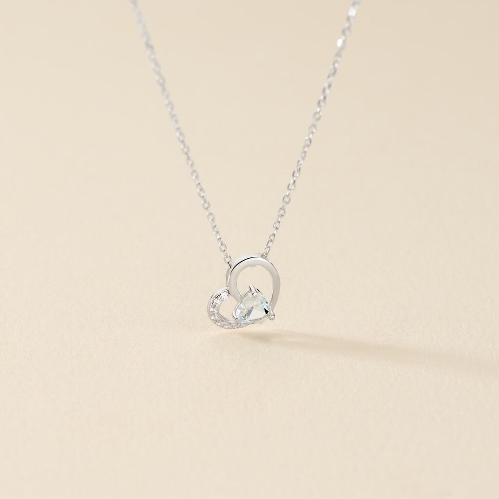 Collier Eliana Or Blanc Topaze Et Oxyde De Zirconium