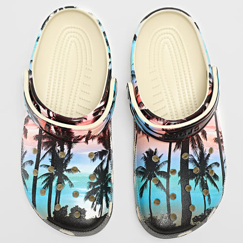 Claquettes Classic Retro Resort Clog Vert Rose Sunset