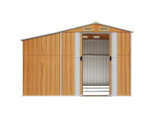 VIDAXL - Abri de jardin marron clair 277x279x179 cm acier galvanisé