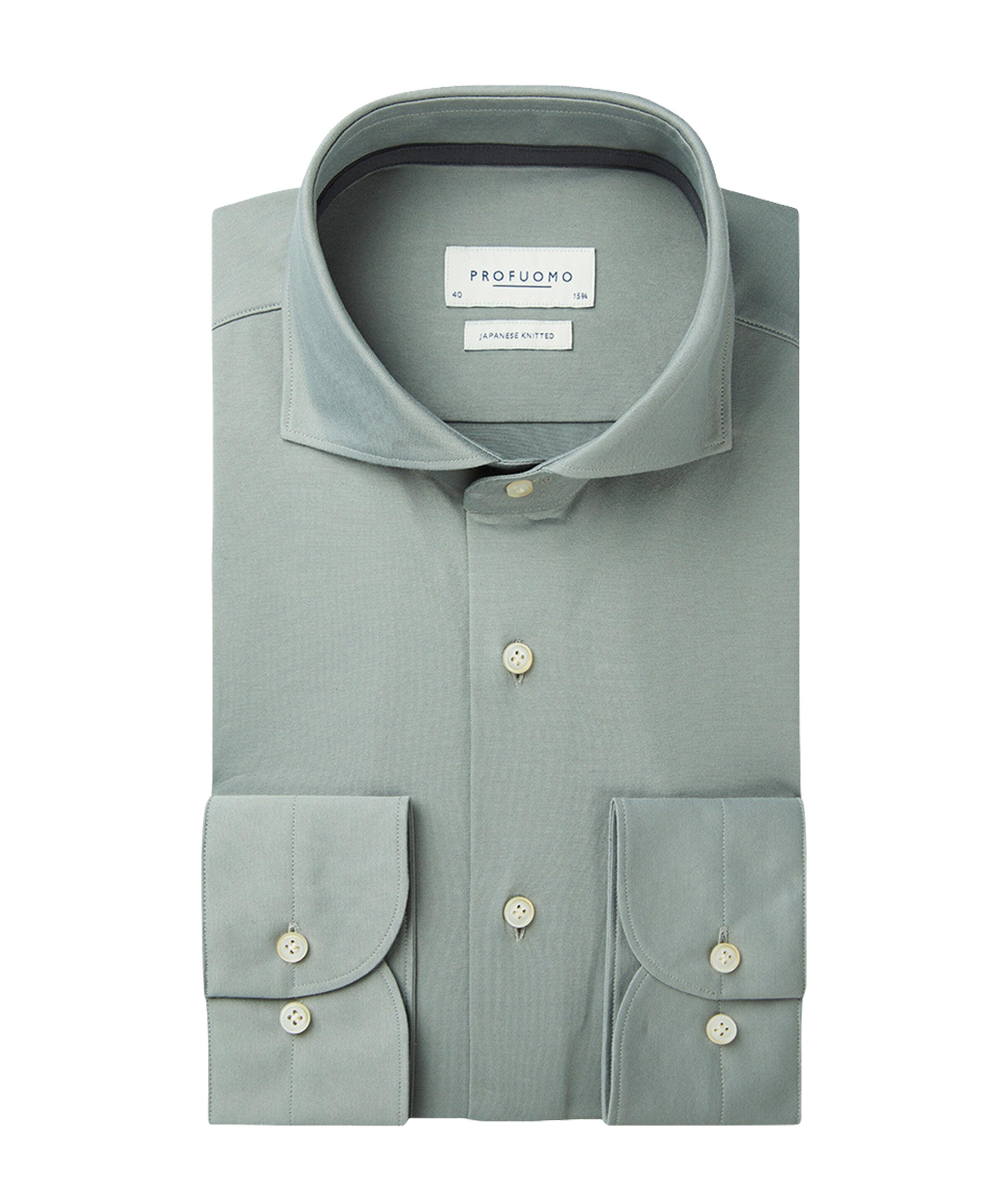 Profuomo Heren overhemd lange mouw groen