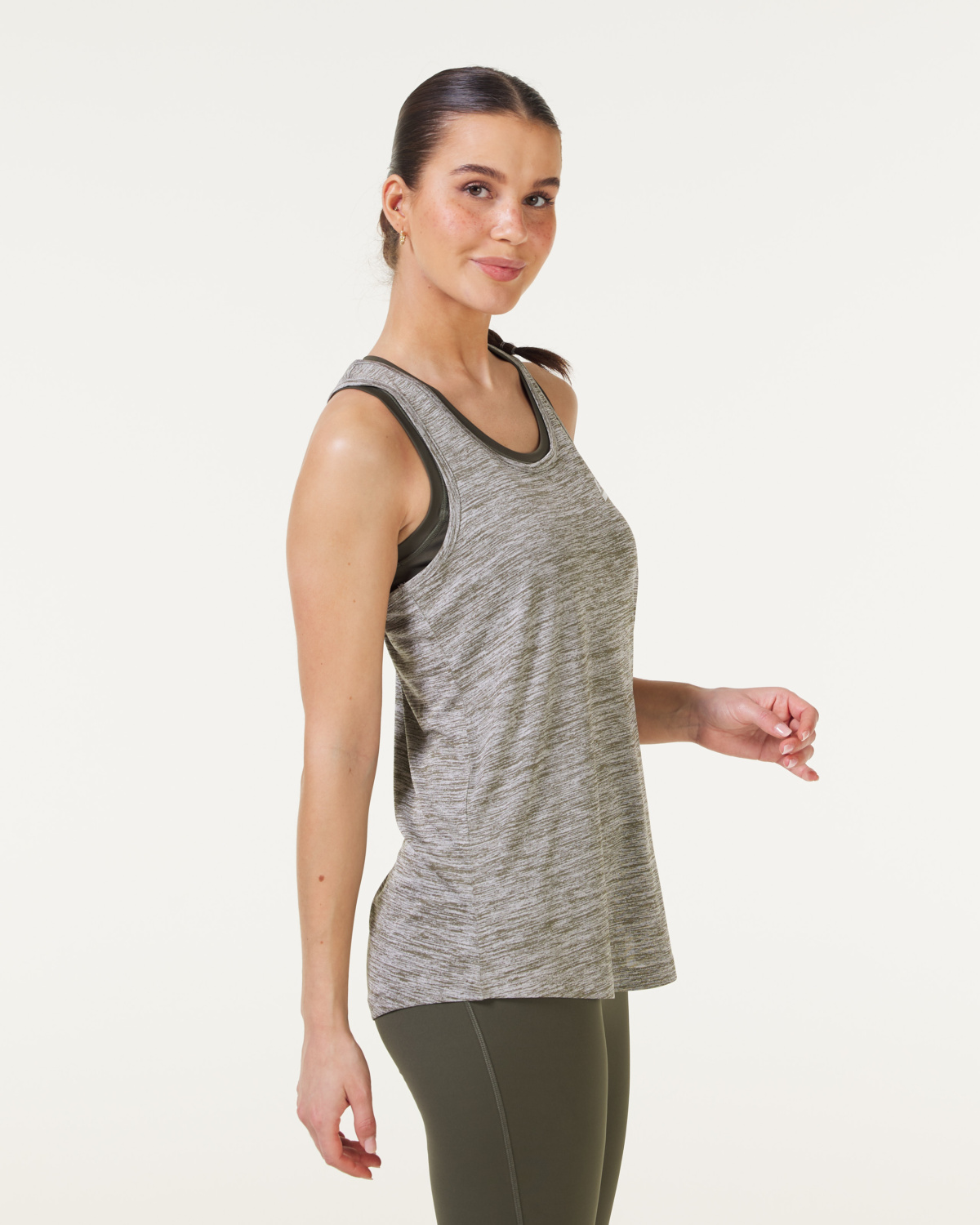 LEVITY Elemental Melange Tank Green Olive Melange