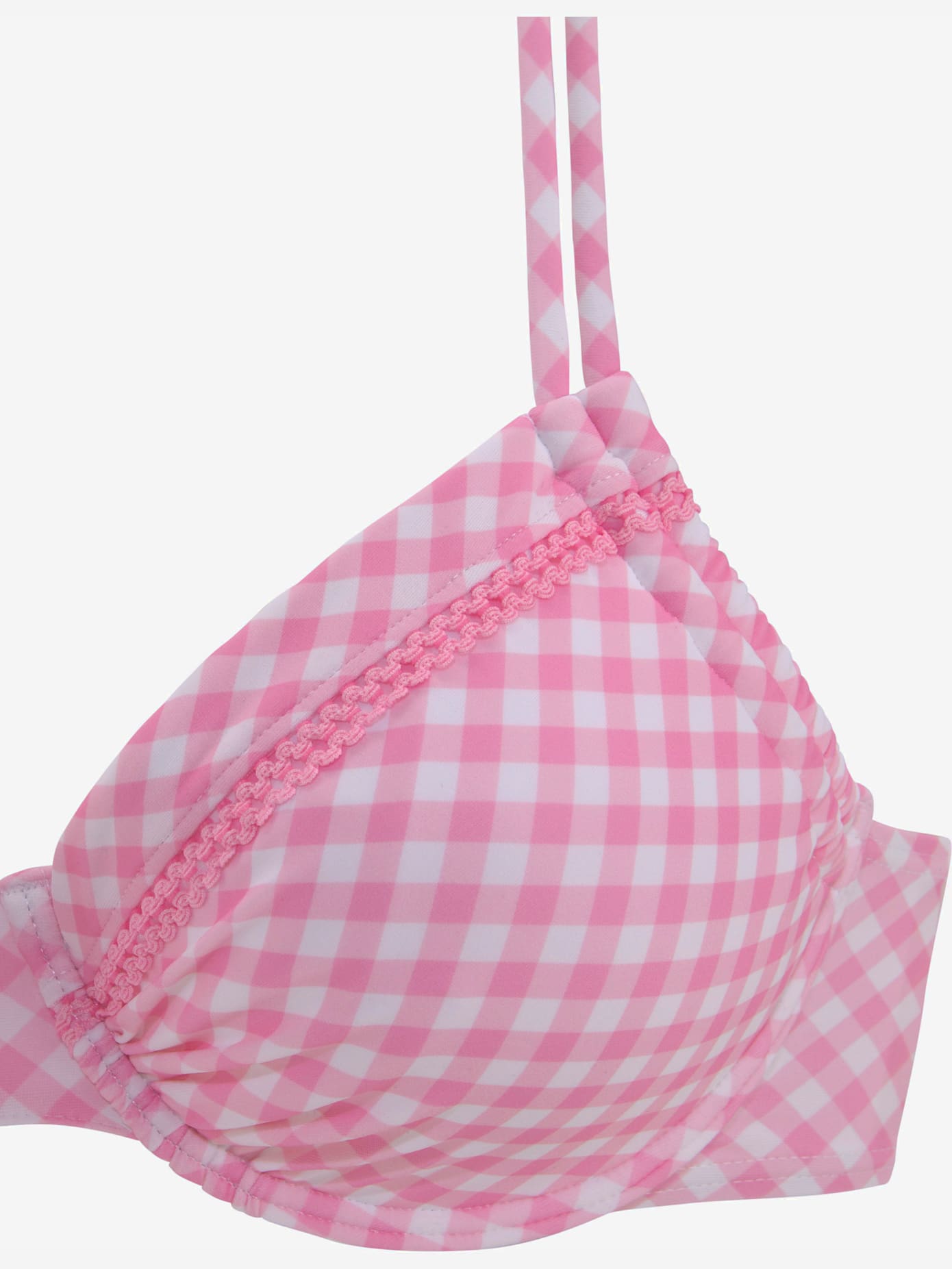 Haut de maillot de bain à armatures imprimé vichy moderne