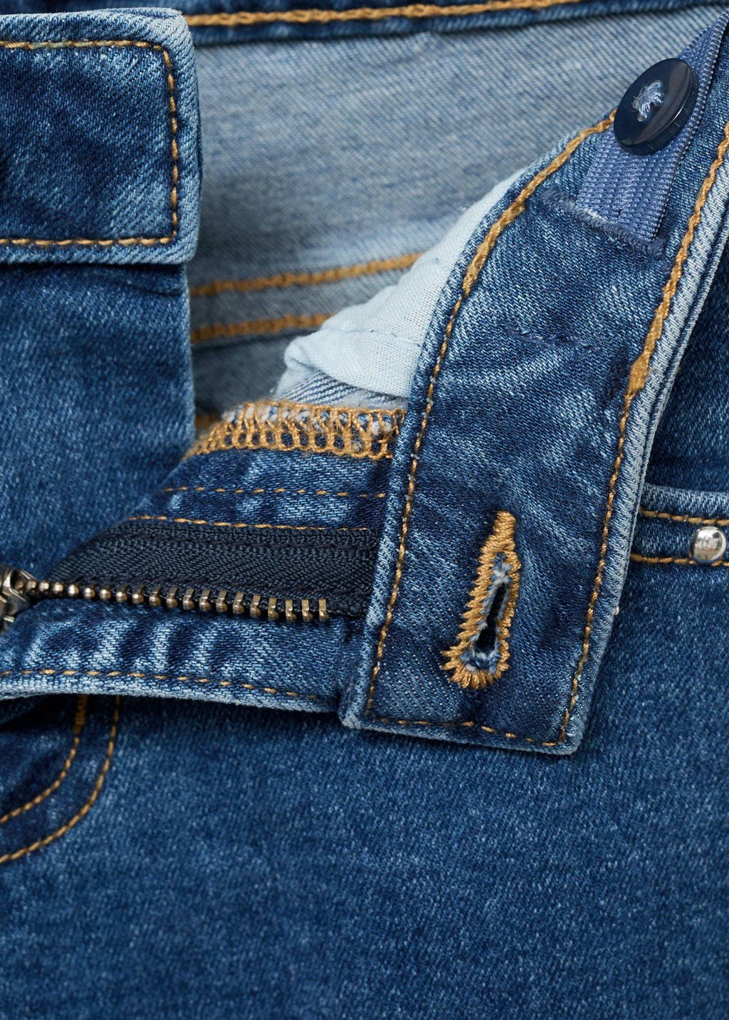 Mango Kids wide leg jeans medium blue denim