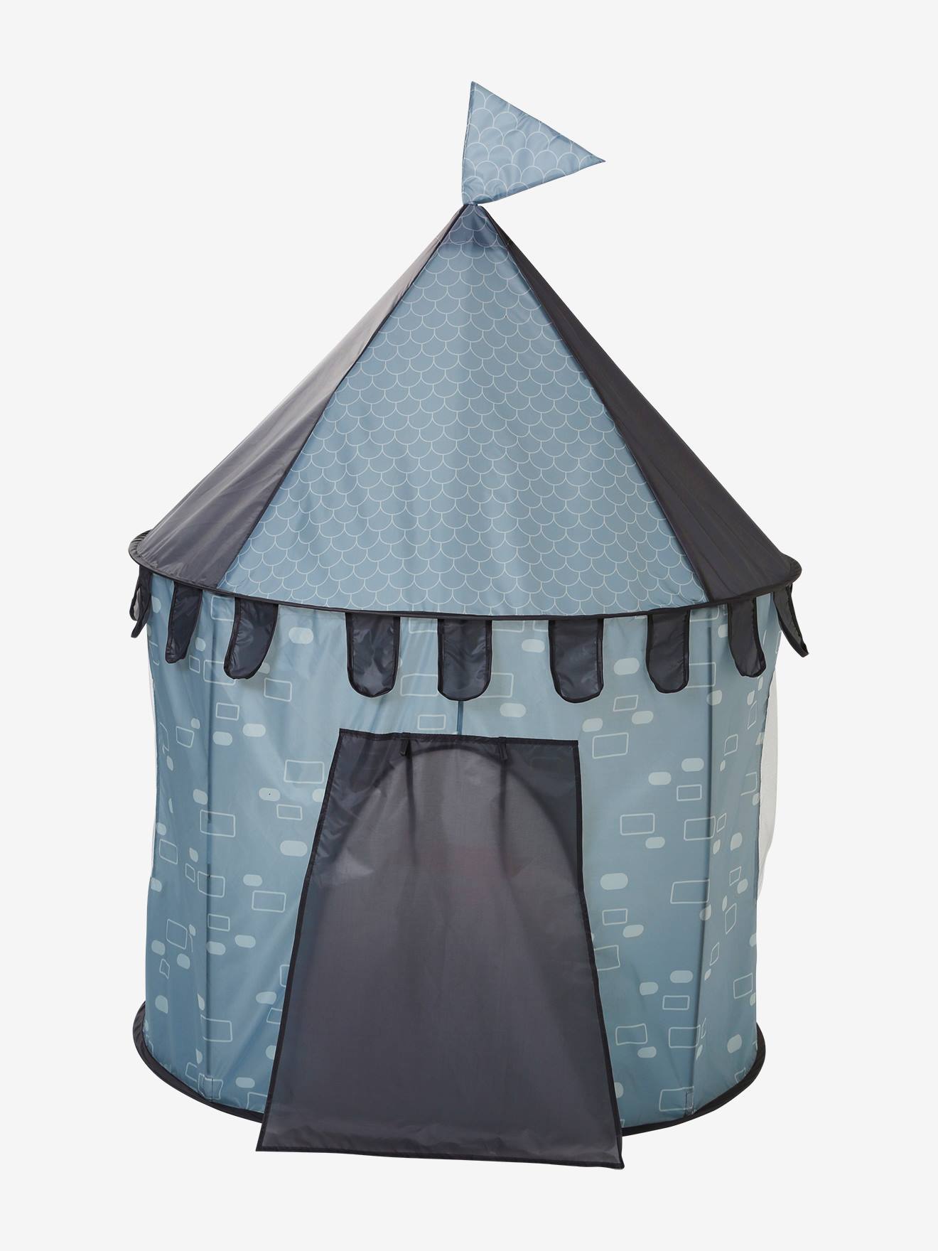 Loja de castelo de brinquedo de tecido azul