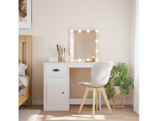 VIDAXL - Coiffeuse avec lumières led blanc 90x42x132,5 cm