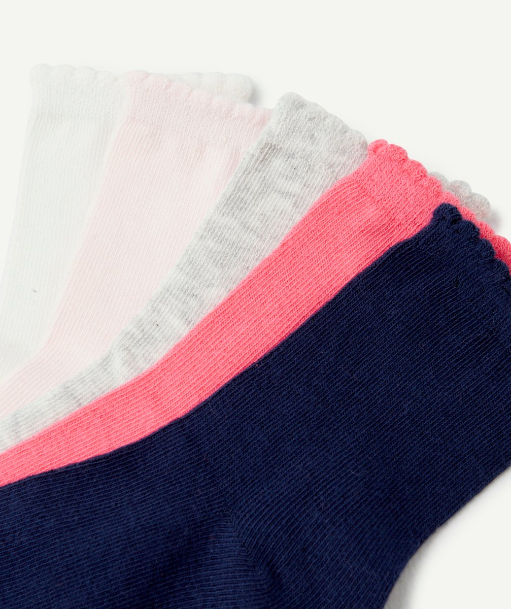 LOT DE 5 PAIRES DE CHAUSSETTES FILLE COLORÉES