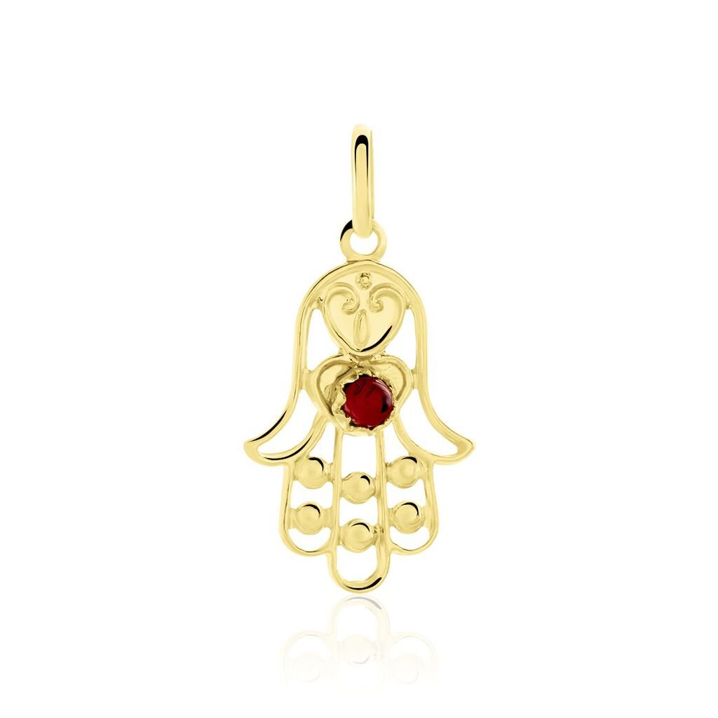 Pendentif Fatima Or Jaune Oxyde De Zirconium