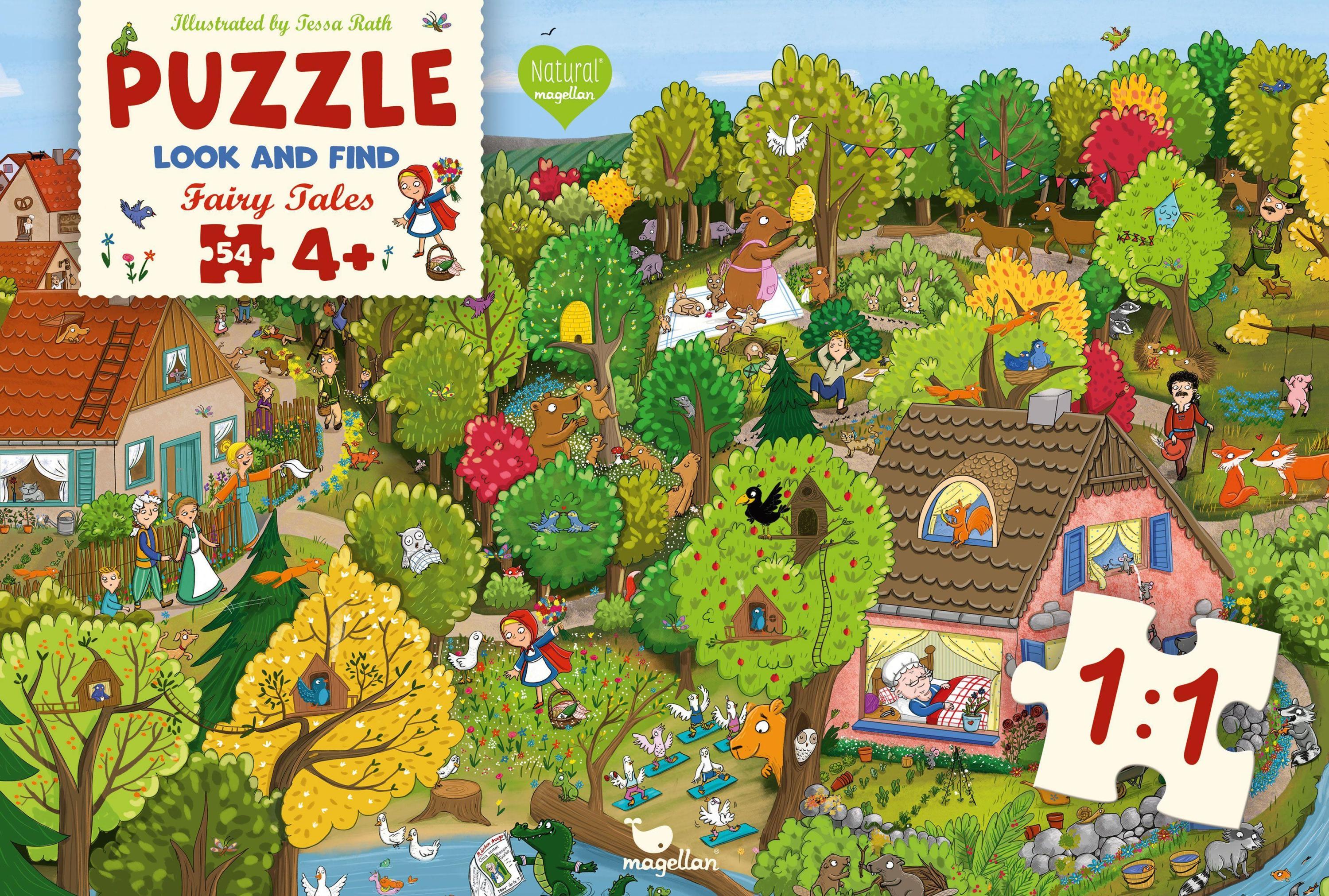 Puzzle LOOK AND FIND - FAIRY TALES - RED RIDING HOOD 12-teilig