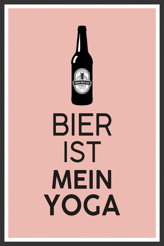 queence Metallbild »Bier Yoga« Getränke | Schriftzug | Sprüche | Sprüche & Texte 1 Stk. tlg. Stahlschild, Blechschild, Sprüche, Texte, witzig, Bier