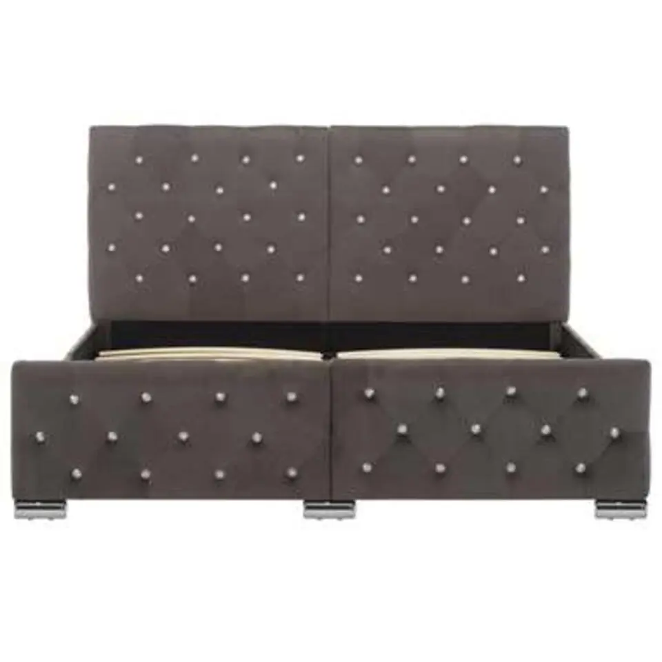 vidaXL - Bed frame met hoofdbord - Grijs - Fluweel - 140x200 cm