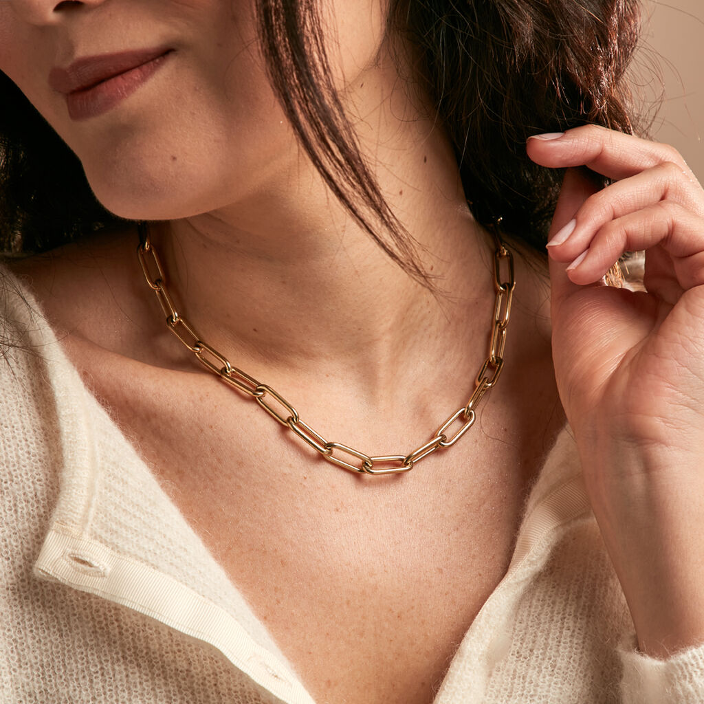 Collier Maille Urban Line Acier Doré