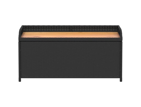 VIDAXL - Banc de jardin Banc de rangement noir résine tressée et bois d'acacia