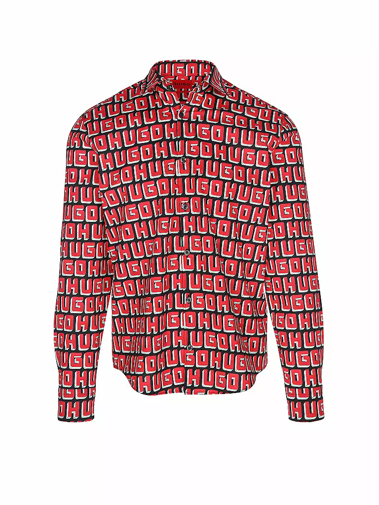HUGO Hemd Slim Fit ERMO  rot