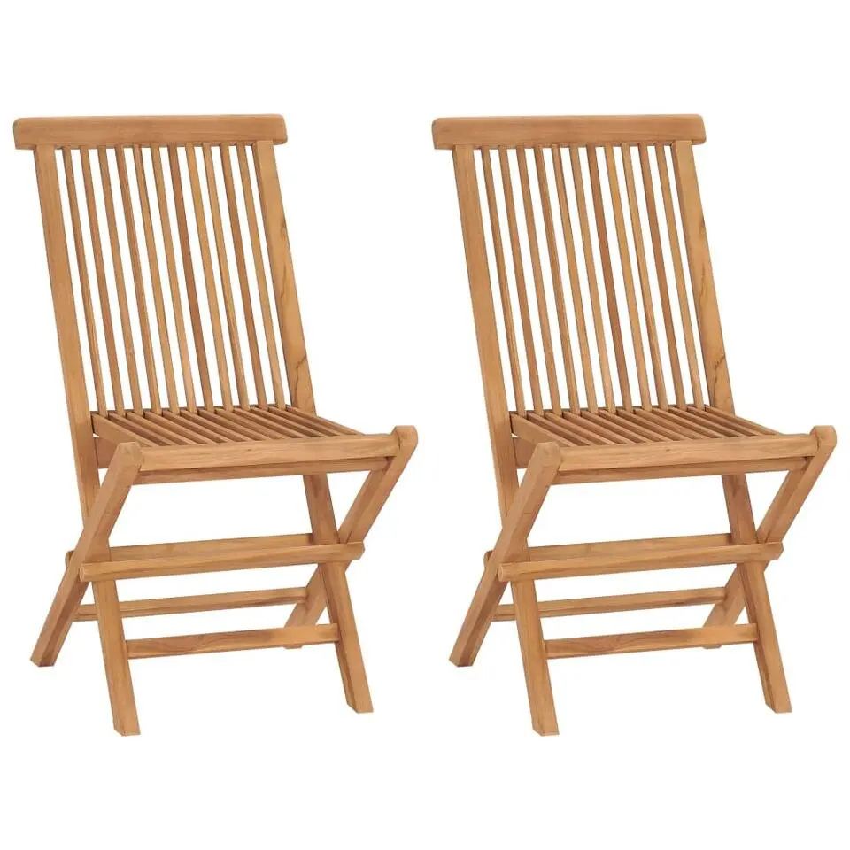 vidaXL - Tuinstoelen - Bruin - Hout - 2 stuks - Inklapbaar