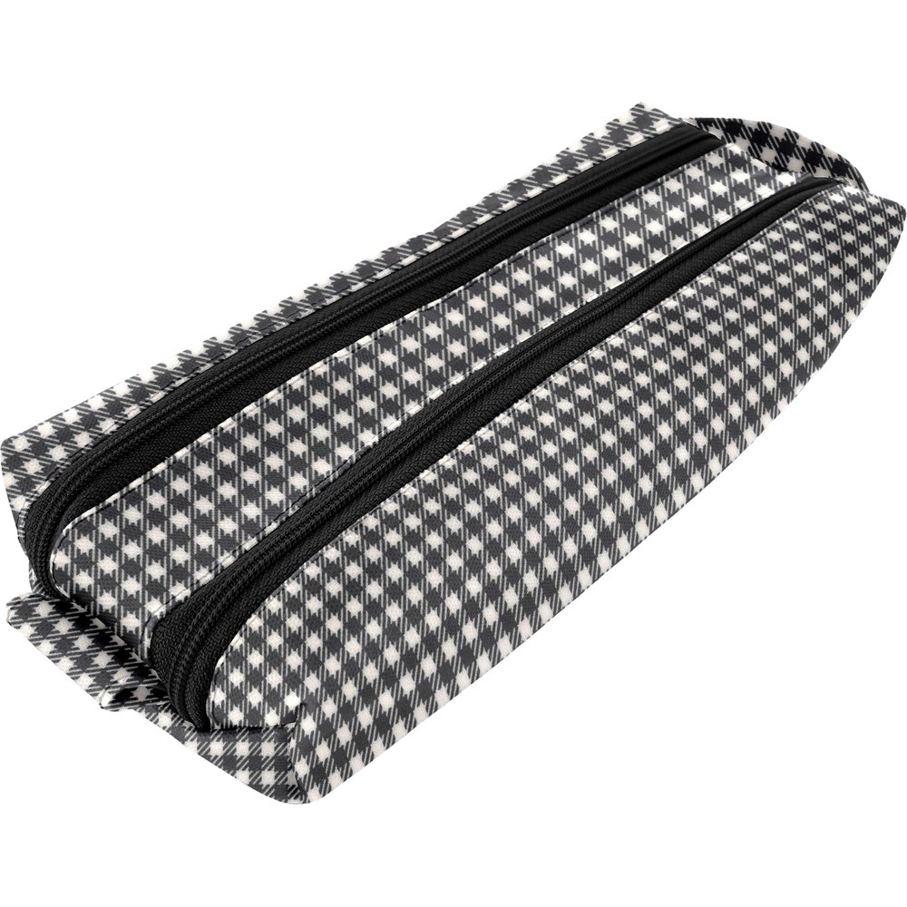 Trousse Double Compartiment Vichy Noir