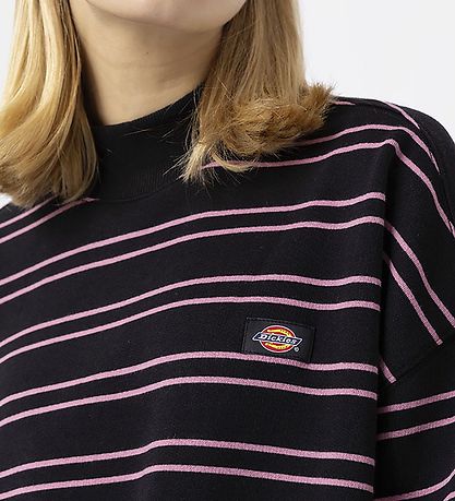 Dickies Sweatshirt - Westover - Schwarz/Rose Gestreift
