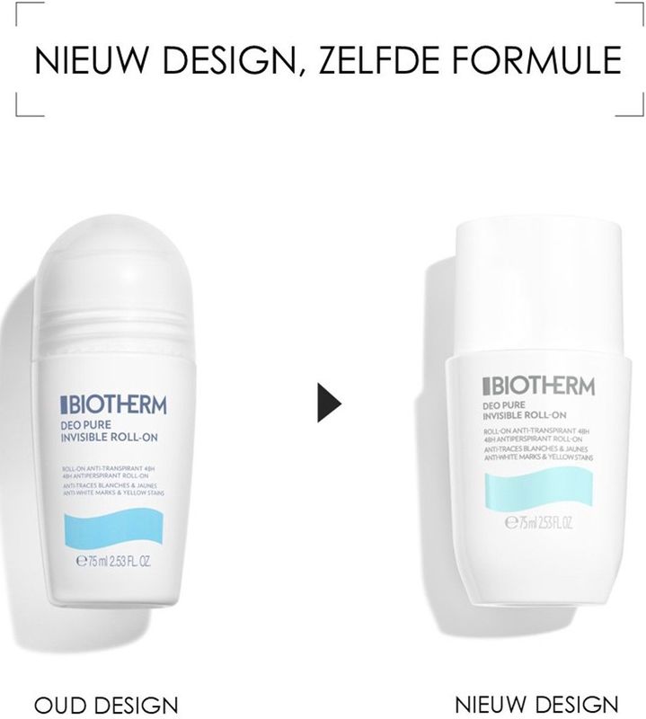 Biotherm - Deodorant Pure Invisible Roll-on - 75ml - Alcoholvrij