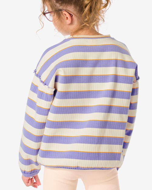 pull côtelé rayures violet