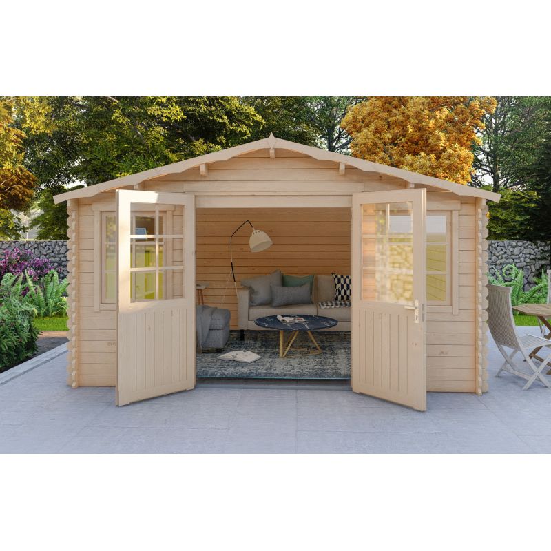 Abri de jardin tignes de 13 m² en bois de pin et d'épicéa ép. 25 mm