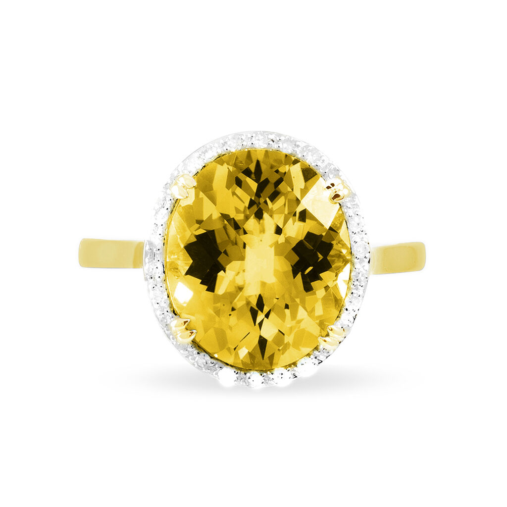 Bague Anna Or Jaune Citrine Et Diamant