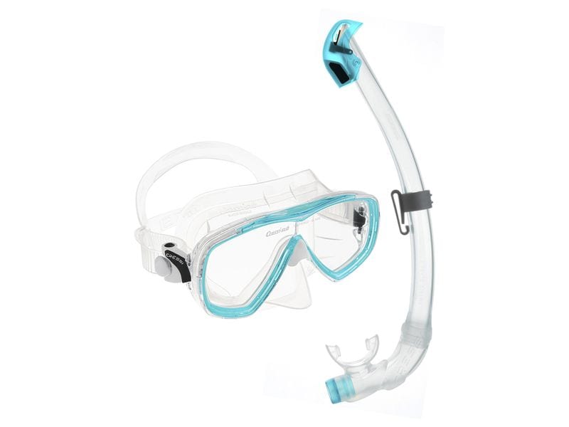 CRESSI Estrella   Seal Dry Snorkel Combo Clear/Aquamarine Schnorchel-Set