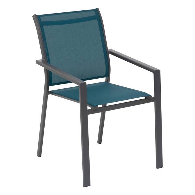 Fauteuil de jardin empilable ESSENTIA Bleu canard / Graphite