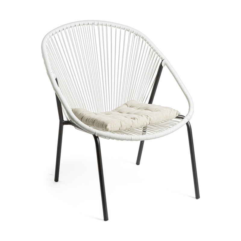 Tuinstoel Hawaii - wit - 84x74x69 cm