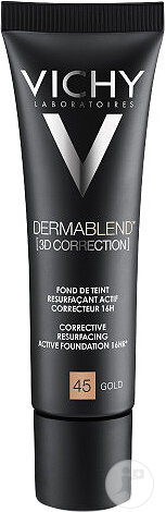 Vichy Dermablend [3D Correction] Fond De Teint Correcteur 16h Peaux Grasses Acnéiques 45 Gold 30ml