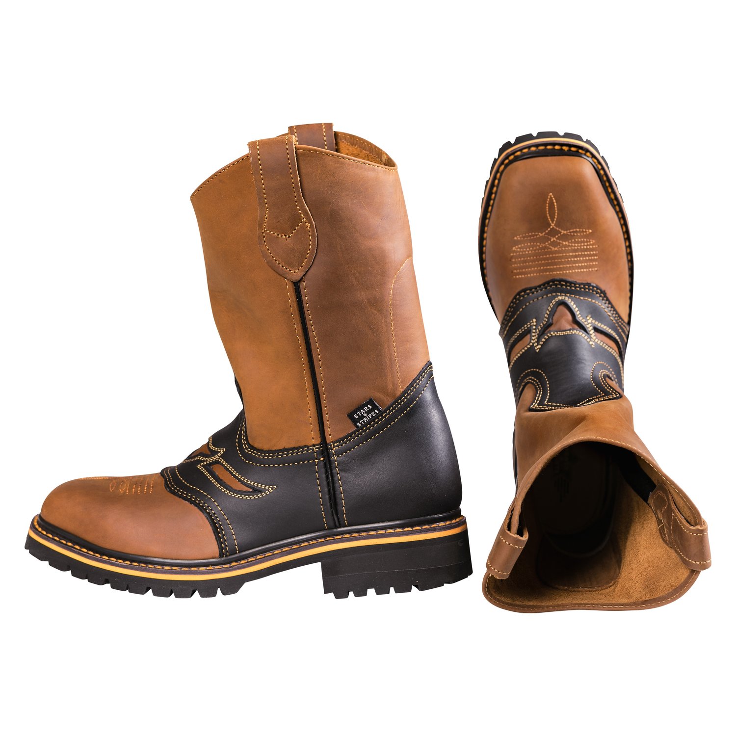 STARS & STRIPES Westernstiefel Workerboot WB-32  - braun/schwarz