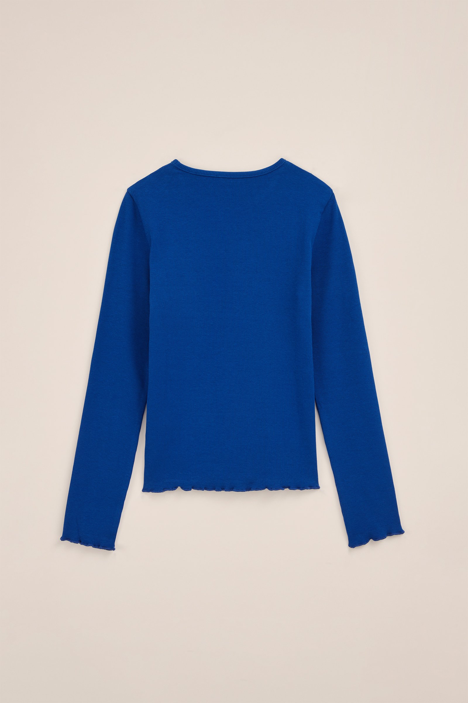 Meisjes T-shirt van ribstof WE Fashion Kobaltblauw