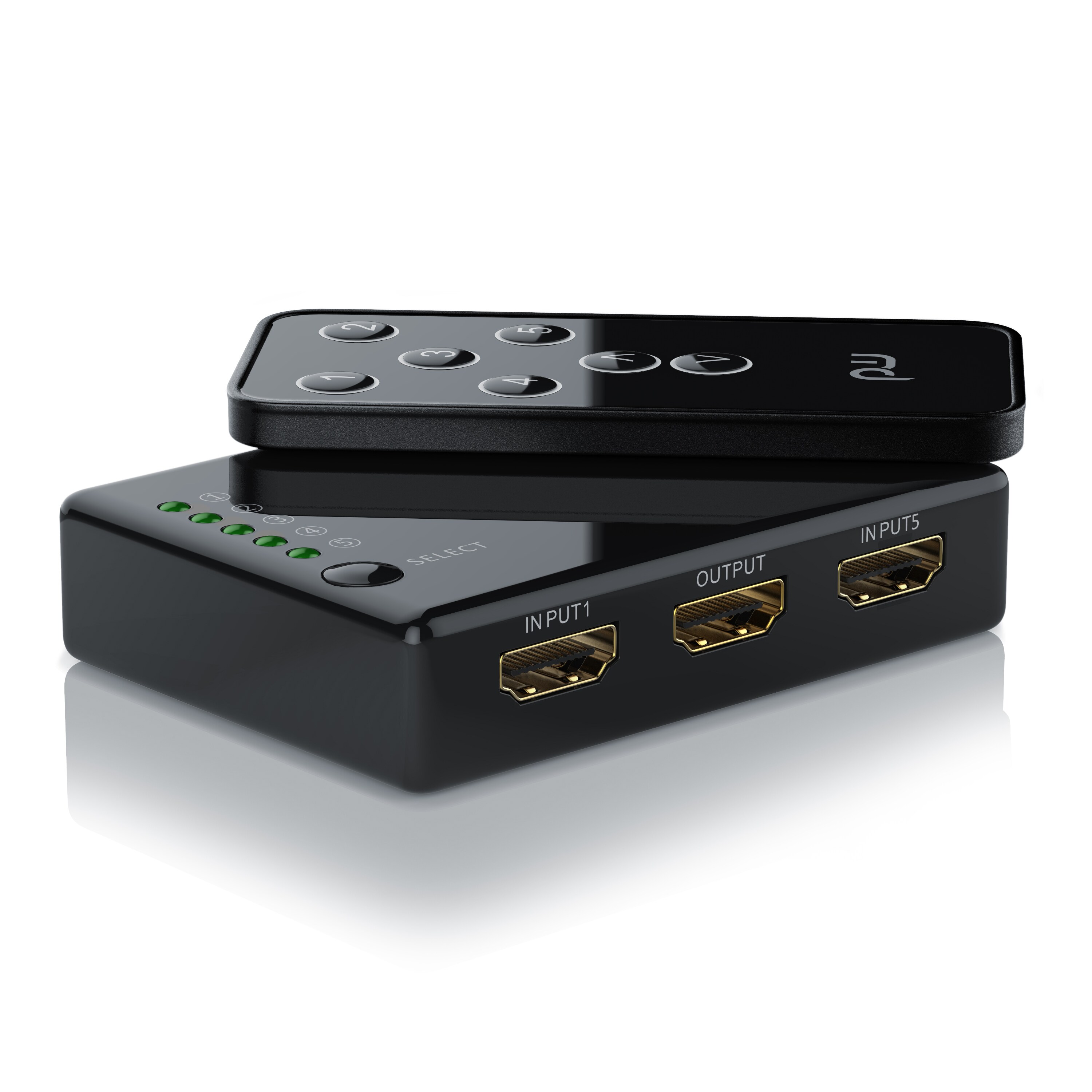 Primewire 5-Port UHD HDMI Switch inkl. Fernbedienung 5x HDMI Eingänge / 4K / 3D / CEC / ARC
