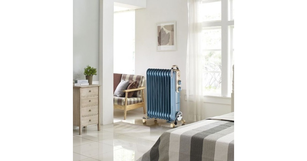 ArieteVintage blauwe olieradiator 11-elementen  (Blauw, 2500 Watt, 3 standen)