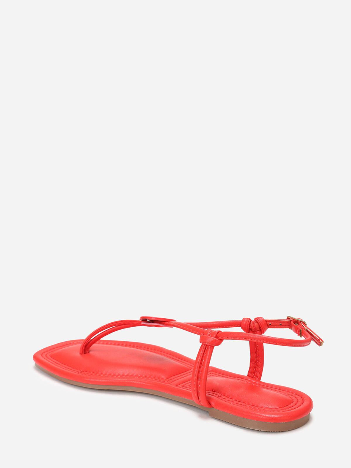 Nu-pieds à empiècement rond- Rouge