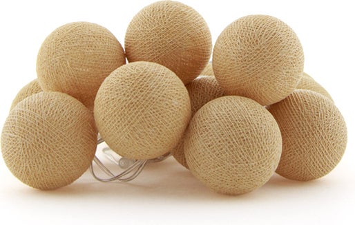 Cotton Ball Lights lichtsnoer Wood starter kit geel 7,4 m met 20 lampen