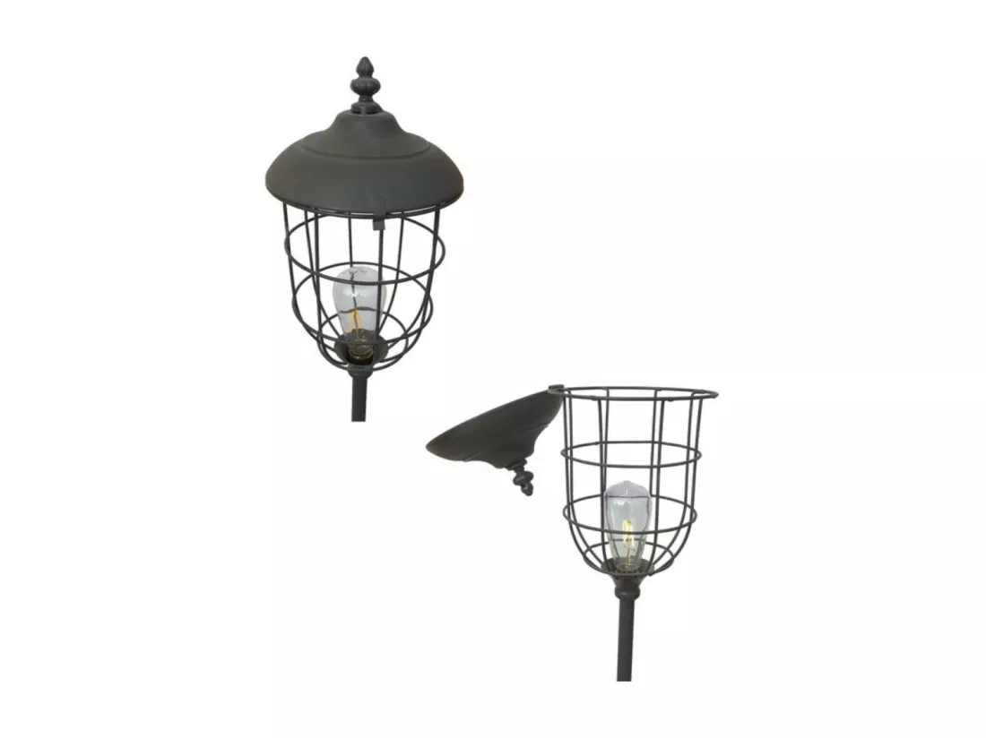 Lampadaire luminaire salon industriel rétro sur pied LED métal gris 140cm