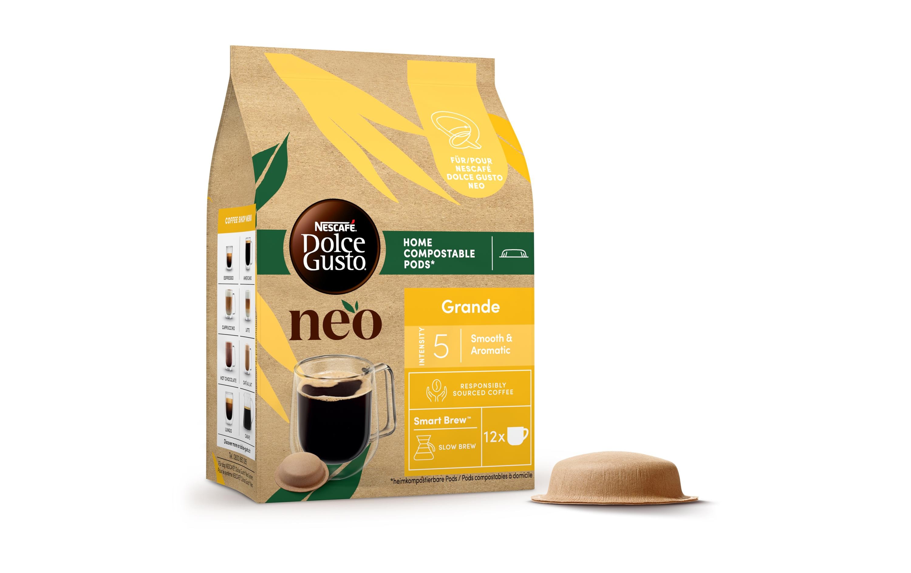 Kaffee-Pods Grande 12 PortionenPods für die Nescafé Dolce Gusto NEO Kaffeemaschine von Delonghi
