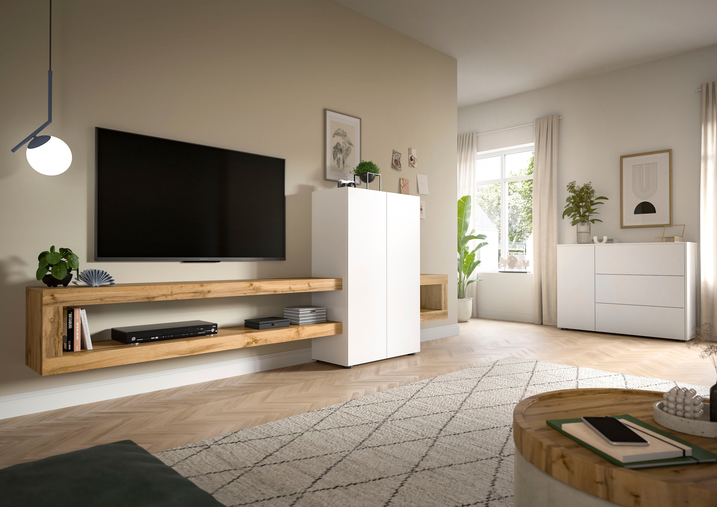INOSIGN Sideboard »Zolder, Breite 105 cm, push-to-open, 1 Tür, 3 Schubkästen« Anrichte, Kommode, Schrank
