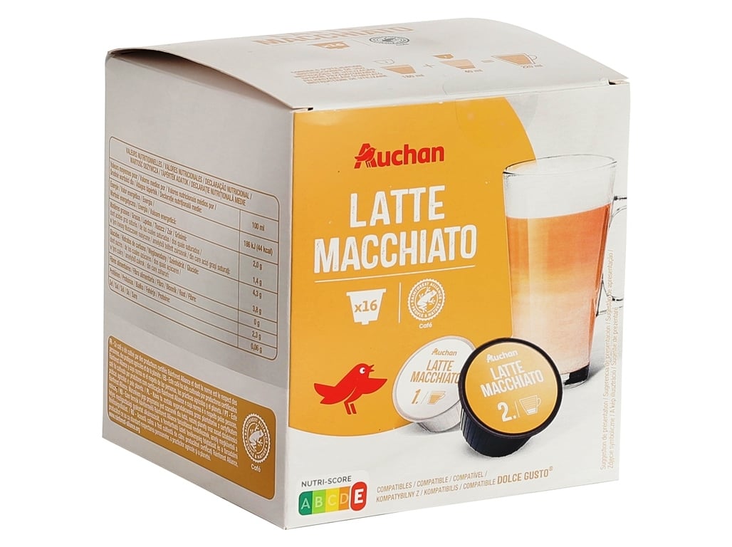 CÁPSULAS CAFÉ DG AUCHAN LATTE MACCHIATO 16UN