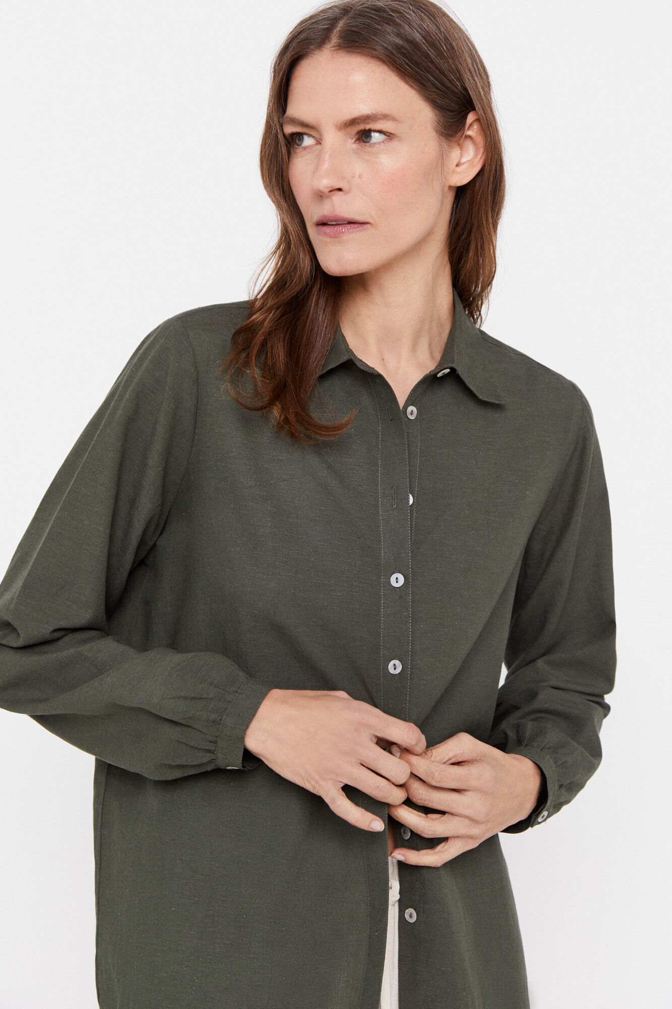 Camisa de linho - Cáqui