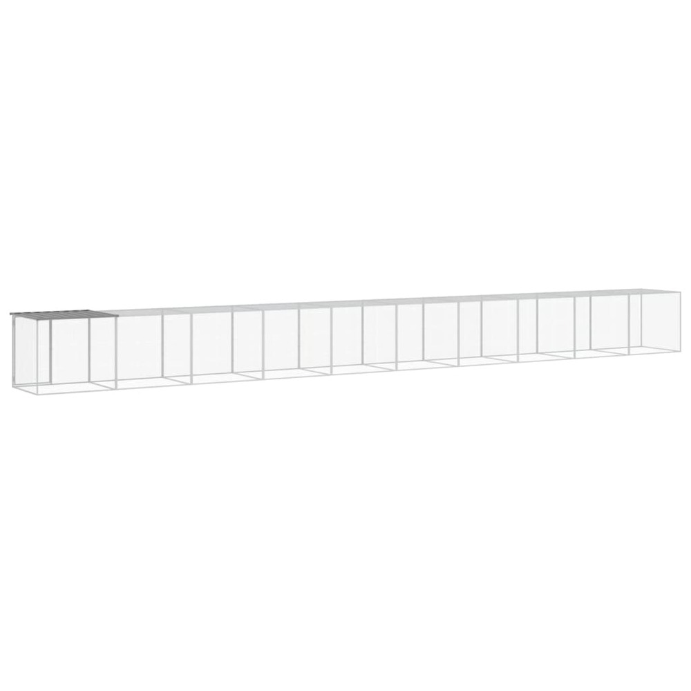 Poulailler avec toit gris clair 1003x98x90 cm acier galvanisé