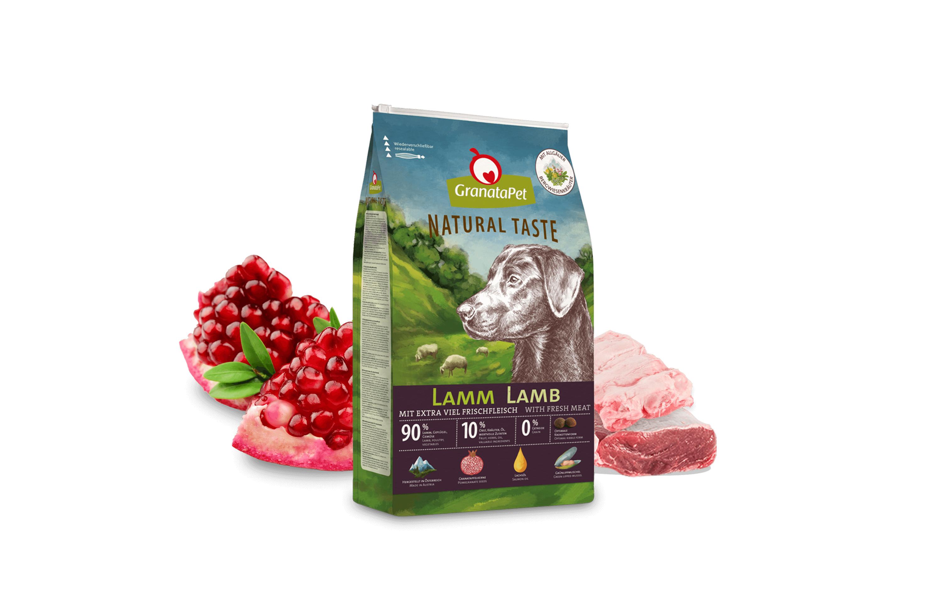 Trockenfutter Natural Taste Lamm 12 kgAlleinfuttermittel für ausgewachsene Hunde