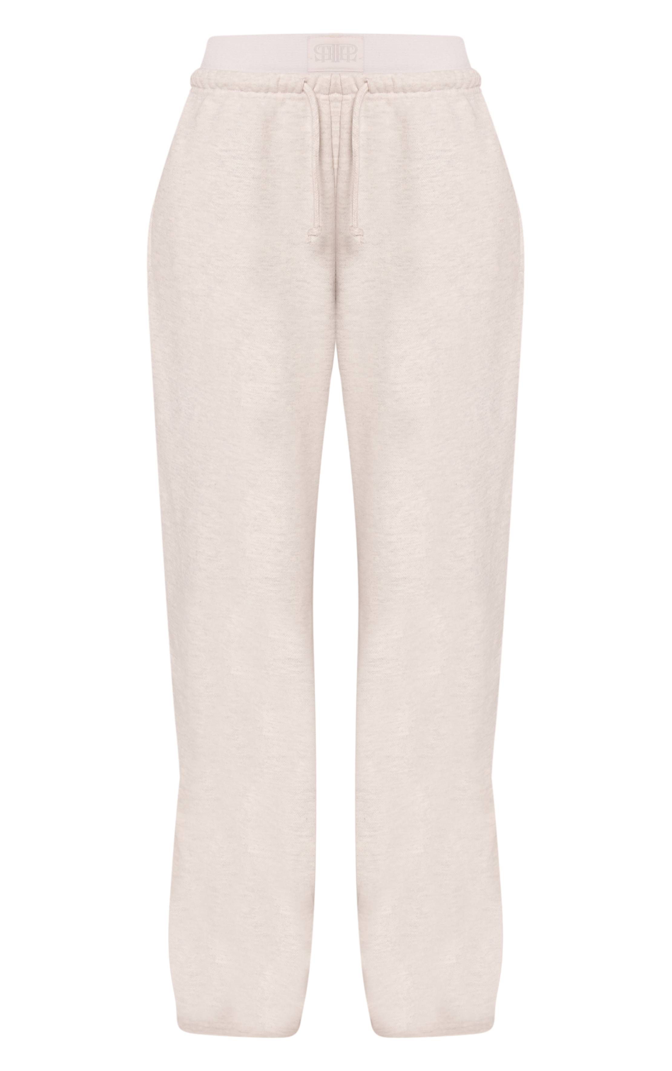 Gris Cendré Jogging Jambe Droite À Taille Élastique Style Boxer