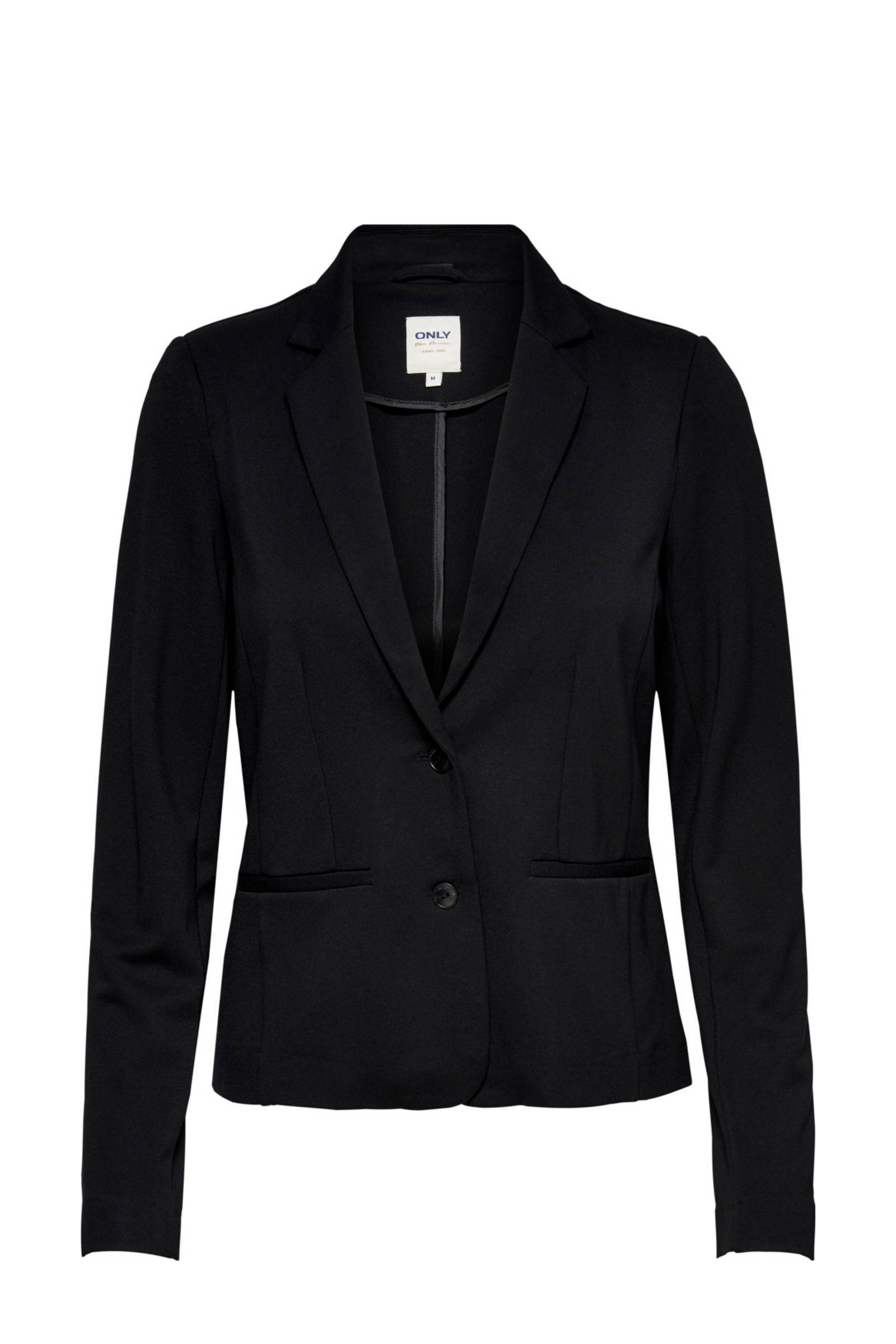 ONLY getailleerde jersey blazer ONLPOPTRASH zwart