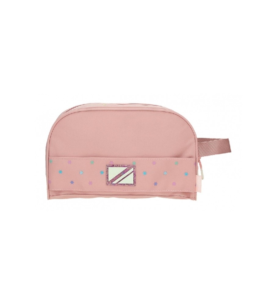 Nécessaire Pepe Jeans Carina com dois compartimentos, ajustável, rosa
