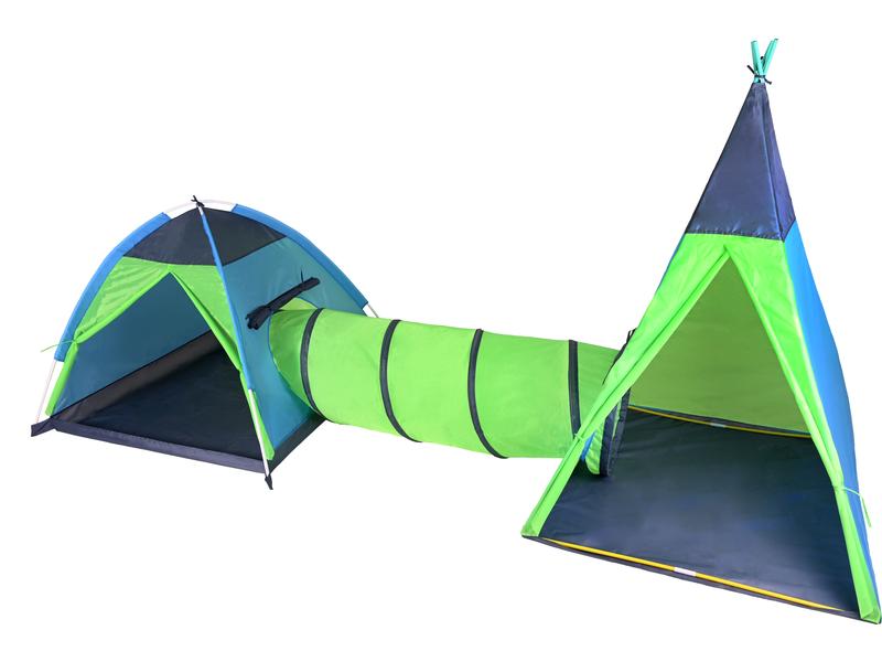 Knorrtoys Spielzelt Zenovia Grün / Blau Set mit Tunnel und zwei Zelten